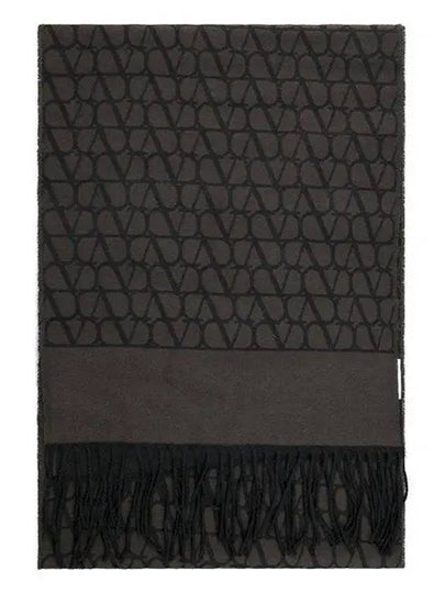 Toile Iconographe Wool Muffler Brown Black - VALENTINO - BALAAN 2