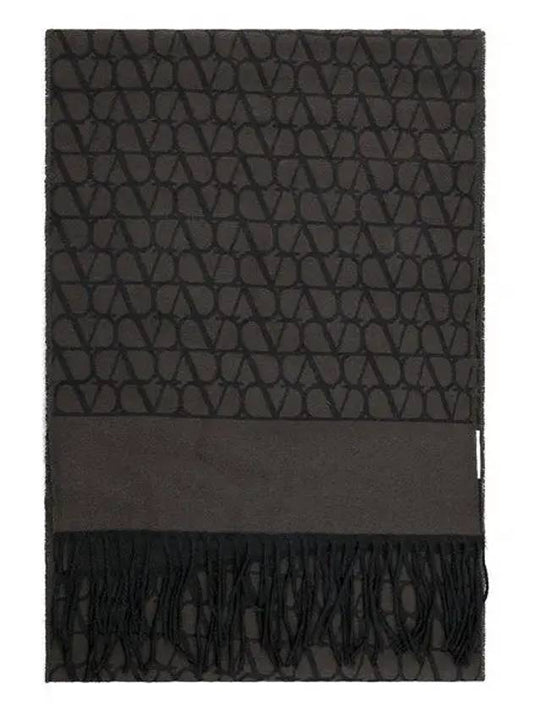 Toile Iconographe Wool Muffler Brown Black - VALENTINO - BALAAN 2