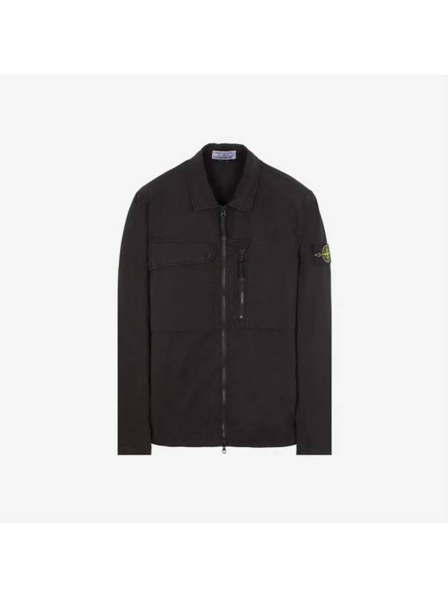 Supima Cotton Twill Stretch-TC Jacket Black - STONE ISLAND - BALAAN 3