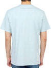 Tricolor Fox Patch Classic Pocket Short Sleeve T-Shirt Blue - MAISON KITSUNE - BALAAN 5