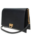 Gancini Trifolio Flap Leather Shoulder Bag Black - SALVATORE FERRAGAMO - BALAAN 3