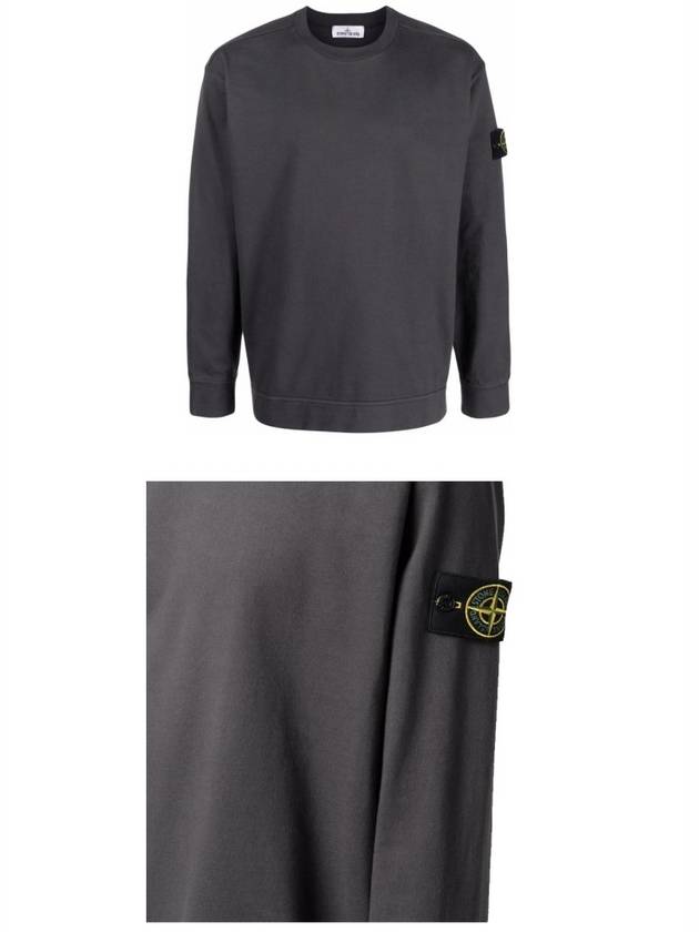 Waffen Patch Garment Dyed Heavy Cotton Sweatshirt Dark Grey - STONE ISLAND - BALAAN 5