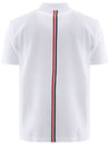 Men's Cotton Pique Center Bag Striped Short Sleeve Polo Shirt White - THOM BROWNE - BALAAN 2