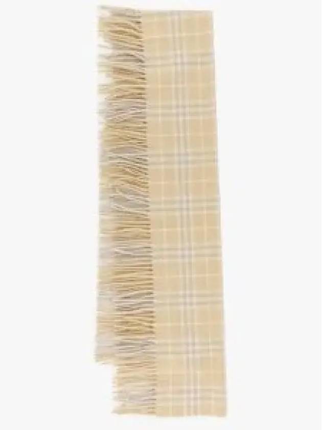 Vintage Check Cashmere Fringe Scarf Flax - BURBERRY - BALAAN 2