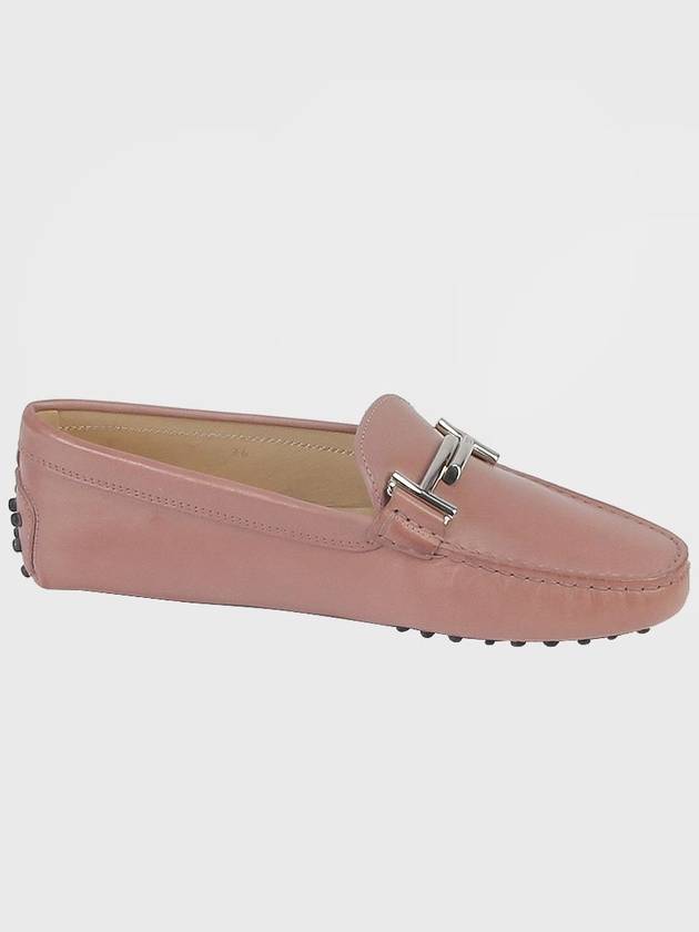 Gomino Double T Leather Driving Shoes Pink - TOD'S - BALAAN.