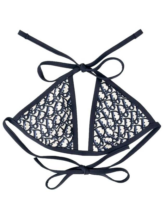 XS Dior Oblique Swimsuit Bikini Top Blue - DIOR - BALAAN 1