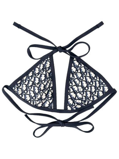 XS Dior Oblique Swimsuit Bikini Top Blue - DIOR - BALAAN 1