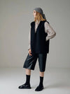 V-neck black reversible vest black - VOYONN - BALAAN 7