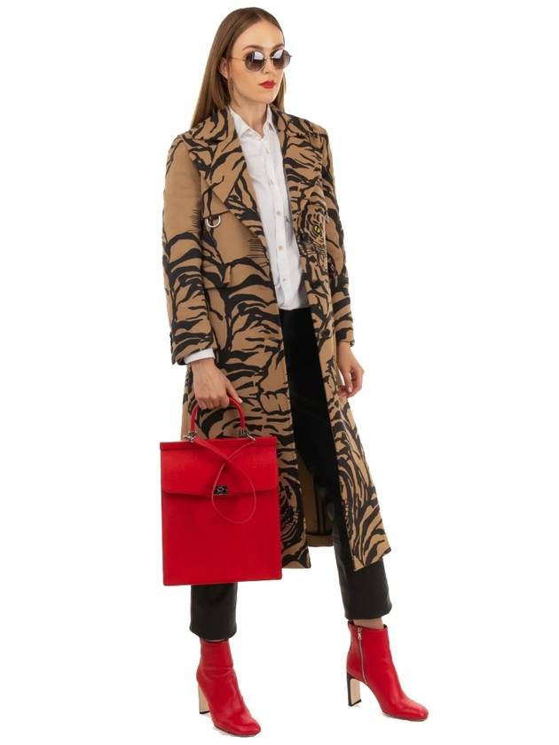 Angora wool size S Tiger 1967 collection tiger motif tiger design women's trench coat - VALENTINO - BALAAN 10