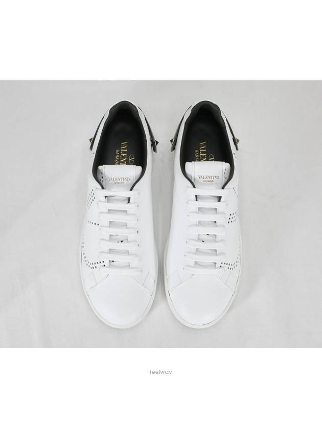 Men's Backnet V Logo Low Top Sneakers White Black - VALENTINO - BALAAN 4