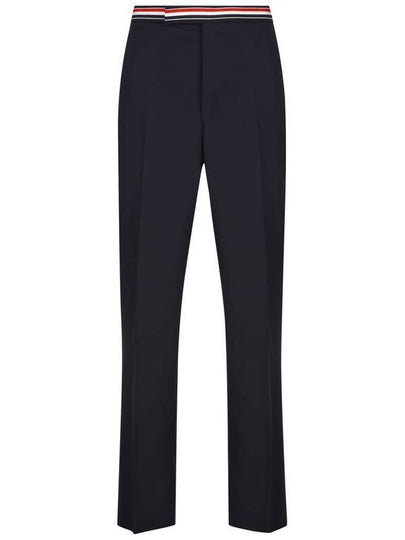 Low Rise Backstrap Super 120 Twill Straight Pants Navy - THOM BROWNE - BALAAN 2