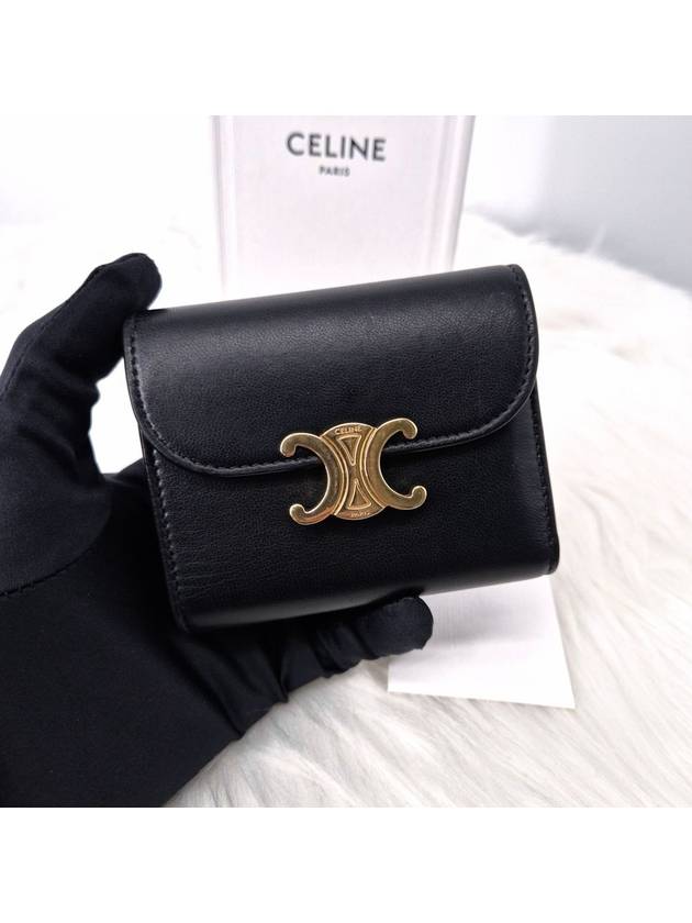 Triomphe Small Flap Women s Wallet Black - CELINE - BALAAN 3