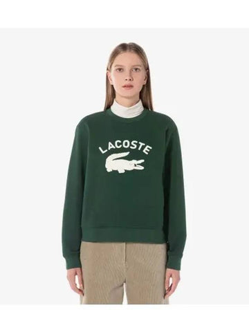 Women s CP Chouli Crew Neck Sweatshirt Deep Green - LACOSTE - BALAAN 1