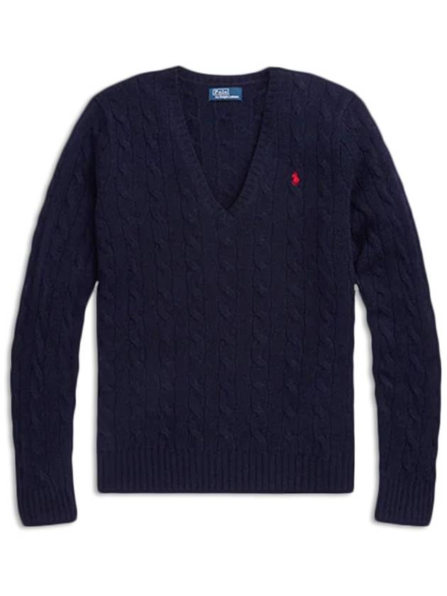 Kimberly Embroidered Logo Pony Cable Knit Top Navy - POLO RALPH LAUREN - BALAAN 2