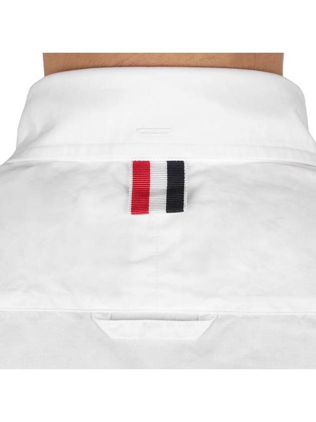 Men's Grosgrain Placket Solid Poplin Long Sleeve Shirt White - THOM BROWNE - BALAAN 10