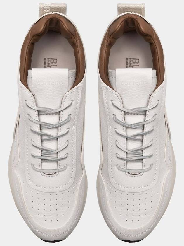 Vinci Hammered Leather Low Top Sneakers White - BUTTERO - BALAAN 4