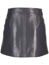 Reedition Logo Patch Vinyle A-Line Skirt Black - COURREGES - BALAAN 3