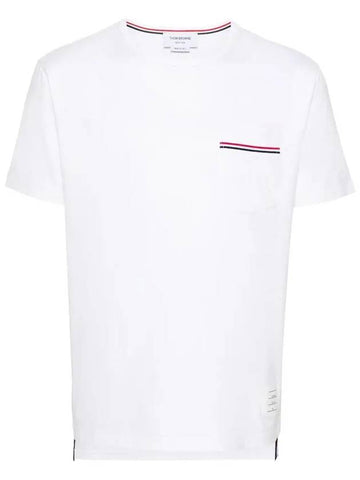 Thom Browne Pocket Striped Short Sleeve T Shirt MJS010A - TOM FORD - BALAAN 1