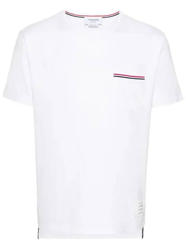 Thom Browne Pocket Striped Short Sleeve T Shirt MJS010A - TOM FORD - BALAAN 1