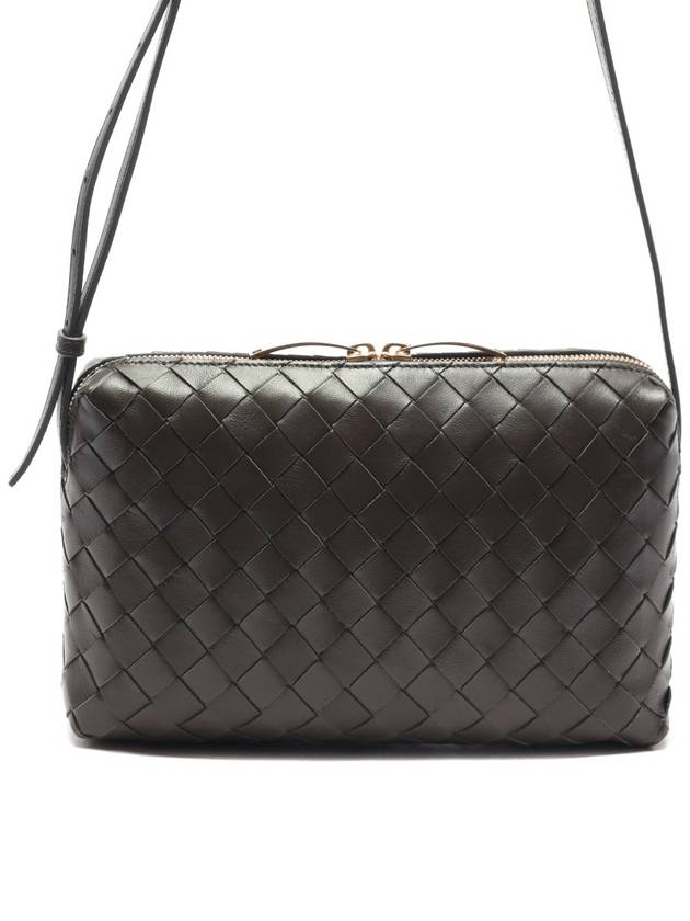 Intrecciato Leather Mini Cross Bag Fondente - BOTTEGA VENETA - BALAAN 3