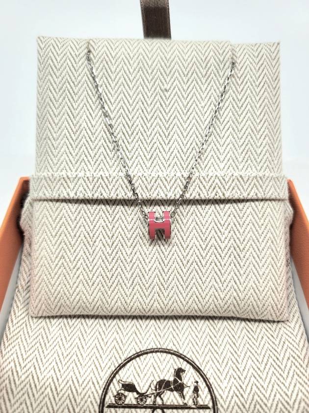 Mini PopAche Necklace Silver Chain Rose Tropic - HERMES - BALAAN 2