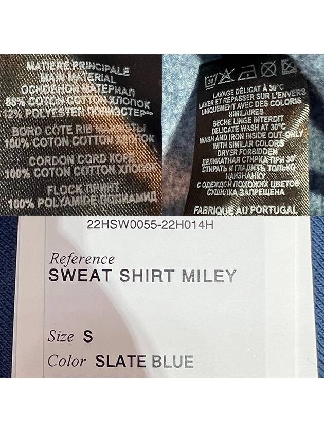 Miley Velor Logo Hoodie Slate Blue - ISABEL MARANT - BALAAN 8