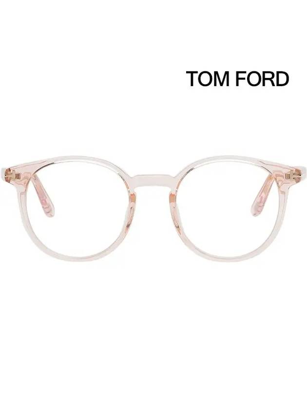 Blue light blocking glasses frame TF5796KB 072 Pink transparent horn rim Asian fit - TOM FORD - BALAAN 3