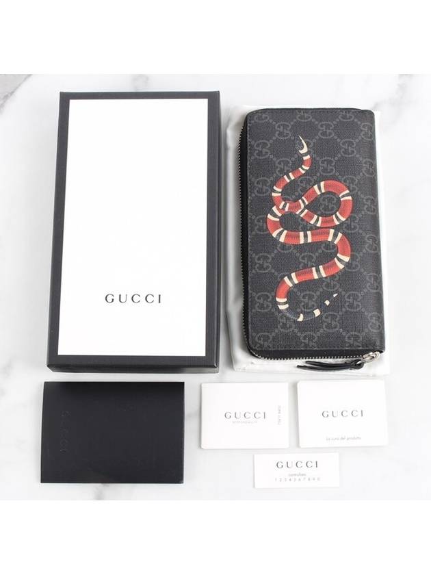 Snake zipper long wallet black - GUCCI - BALAAN 2