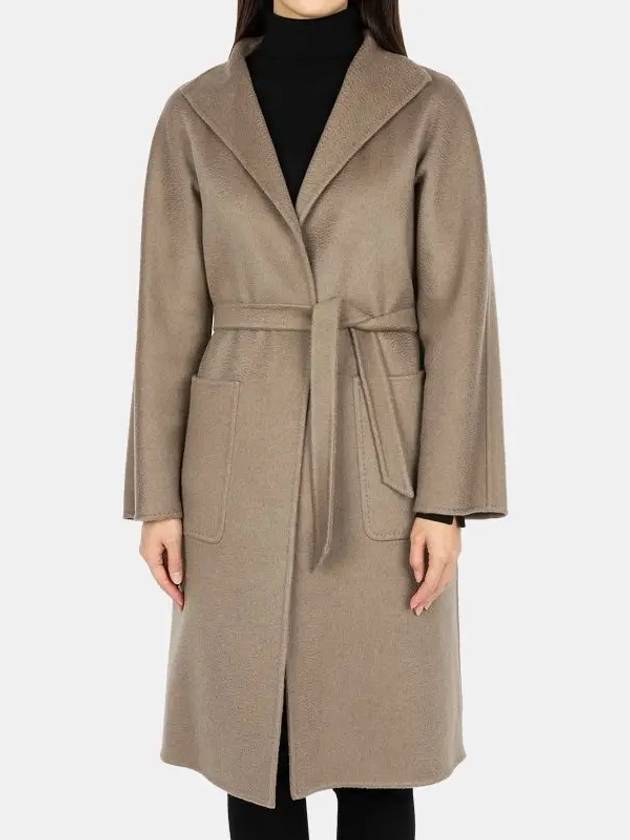 LILIA Cashmere High Neck Single Coat Brown - MAX MARA - BALAAN.