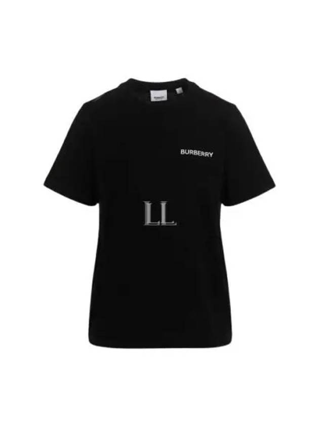 Logo Printed Cotton Short Sleeve T-Shirt Black - BURBERRY - BALAAN 2