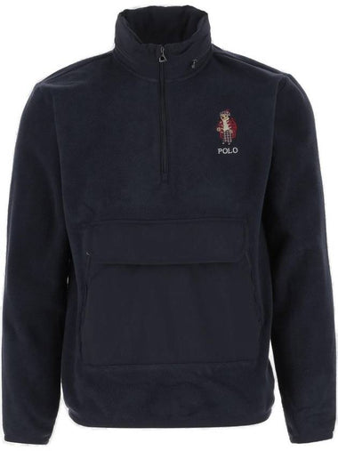 Half Zip Fleece Jacket Black - POLO RALPH LAUREN - BALAAN 1