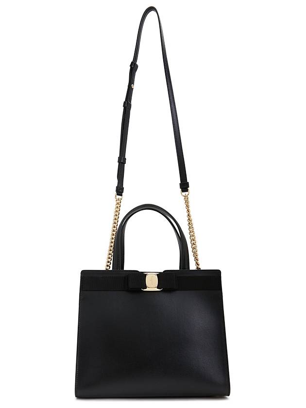 Vara Bow Top Handle Tote Bag Black - SALVATORE FERRAGAMO - BALAAN 8