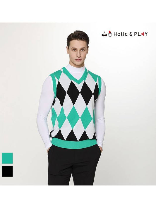 Argyle V-neck VestHE1MSV001 - HOLIC&PLAY - BALAAN 2