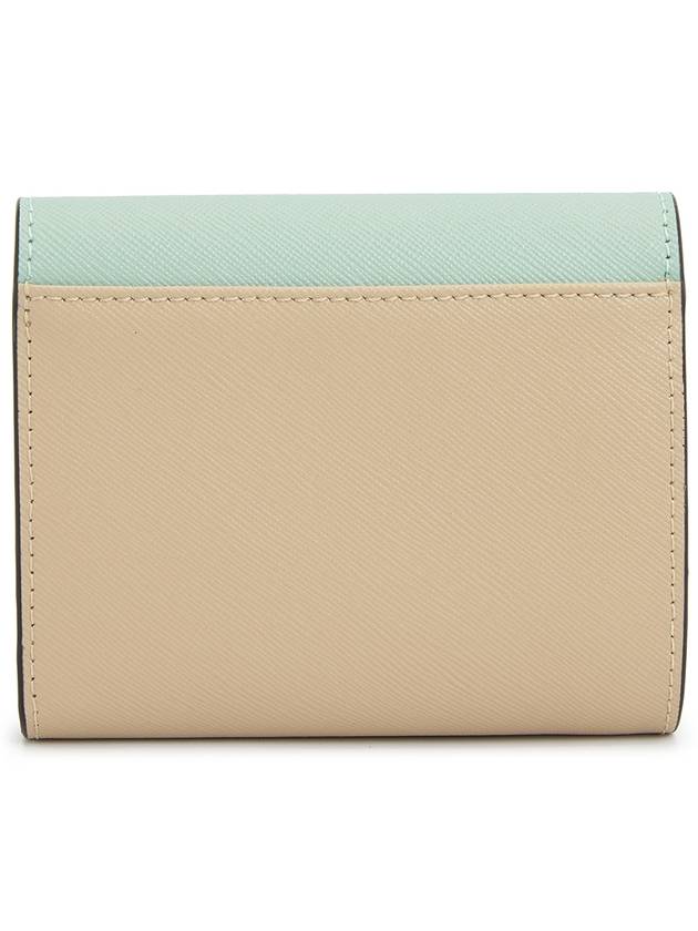 Saffiano Tri-Fold Half Wallet Blue - MARNI - BALAAN 3