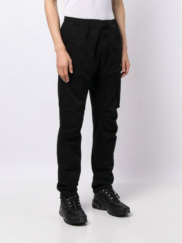 Logo Patch Tapered Straight Pants Black - CP COMPANY - BALAAN 5