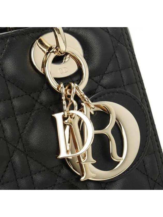 Lady Cannage Lambskin Medium Tote Bag Black - DIOR - BALAAN 6