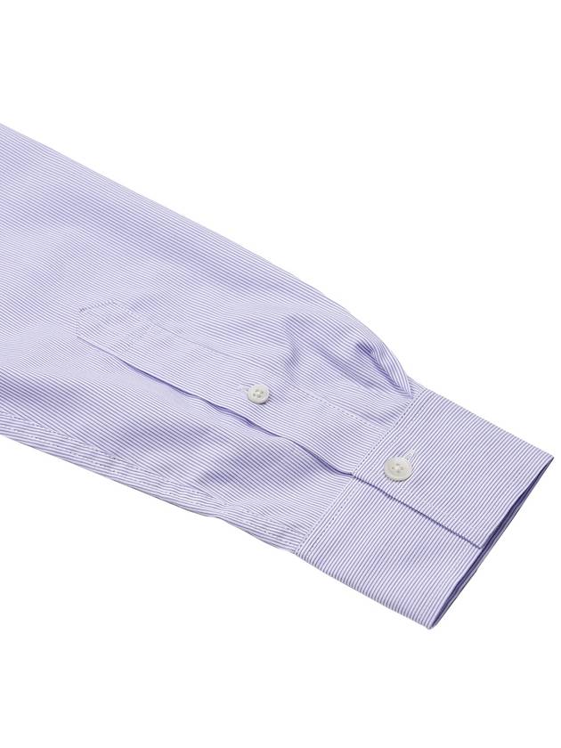 Striped Cotton Lyocell Long Sleeve Shirt Lilac - TOTEME - BALAAN 7