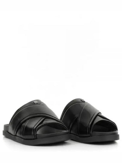 G Plage Leather Flat Sandals Slippers Black - GIVENCHY - BALAAN 2