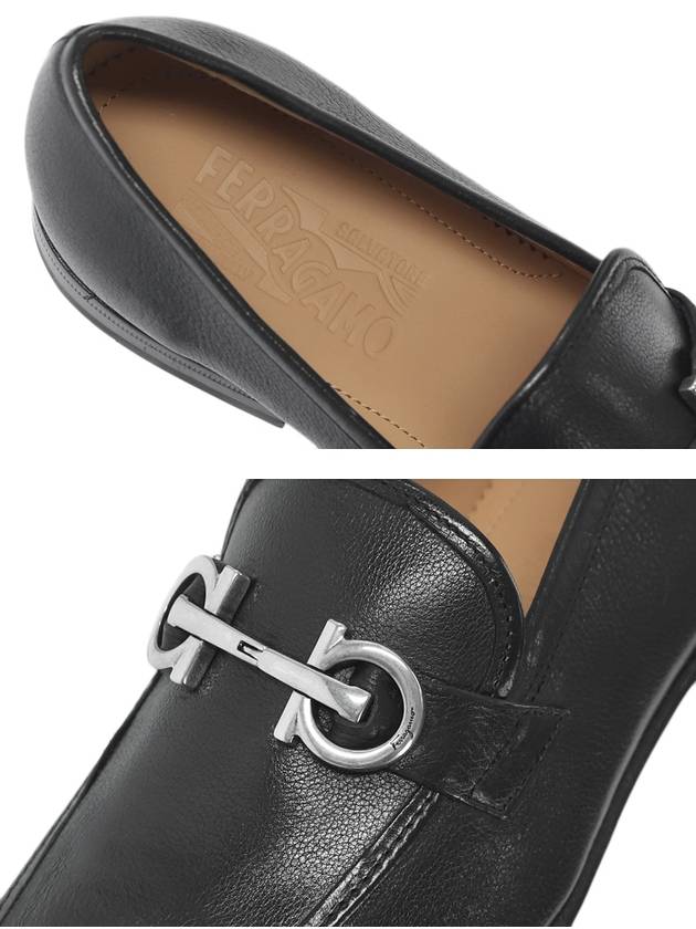 Salvatore Gancini Ornament Loafers Black - SALVATORE FERRAGAMO - BALAAN.