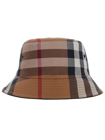 Checked Cotton Bucket Hat Brown - BURBERRY - BALAAN 1