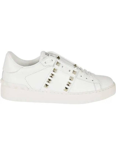 Men's Rockstud Untitled Low Top Sneakers White - VALENTINO - BALAAN 1