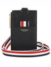 Three Stripe Tab Lanyard Card Wallet Black - THOM BROWNE - BALAAN 2