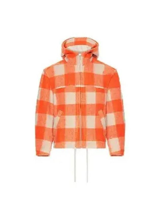 Check hooded zip up orange - ISABEL MARANT - BALAAN 1