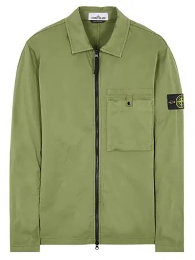 Wappen Patch Supima Twill Stretch Cotton Zip-up Jacket Khaki - STONE ISLAND - BALAAN 2