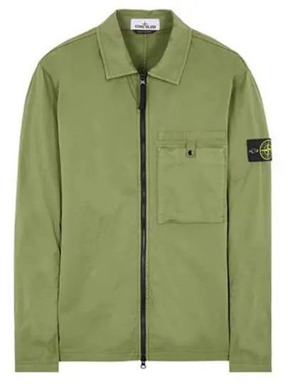 Wappen Patch Supima Twill Stretch Cotton Zip-up Jacket Khaki - STONE ISLAND - BALAAN 2