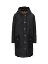 Women's Diamond Quilted Hoodie Single Coat Black - BURBERRY - BALAAN 2