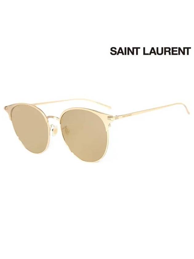 Eyewear Round Metal Sunglasses Gold - SAINT LAURENT - BALAAN.