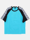 FF Raglan Short Sleeve T-Shirt Blue - FENDI - BALAAN 2