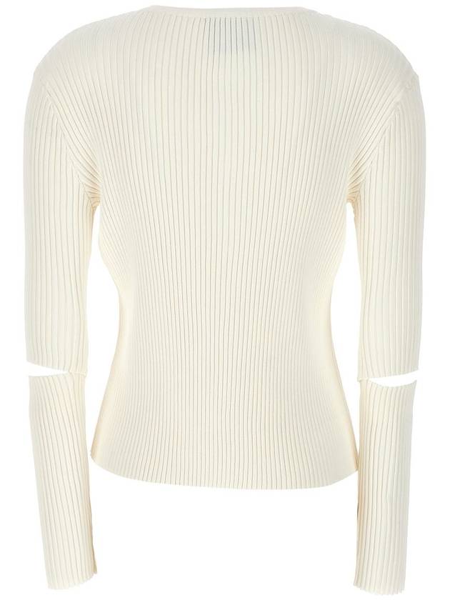 Nude Cutout Detail Ribbed Cardigan - NUDE - BALAAN 2