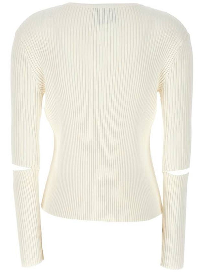 Nude Cutout Detail Ribbed Cardigan - NUDE - BALAAN 2